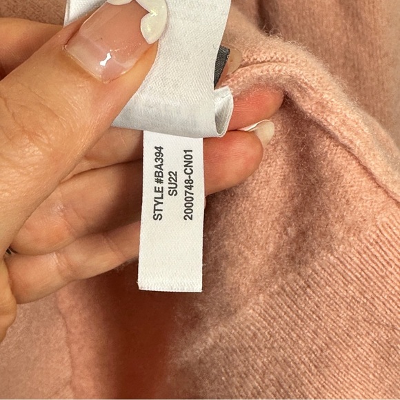 J.Crew 100% Cashmere V-Neck Sweater Blush Pink Soft Knit Women’s Medium - Picture 7 of 10